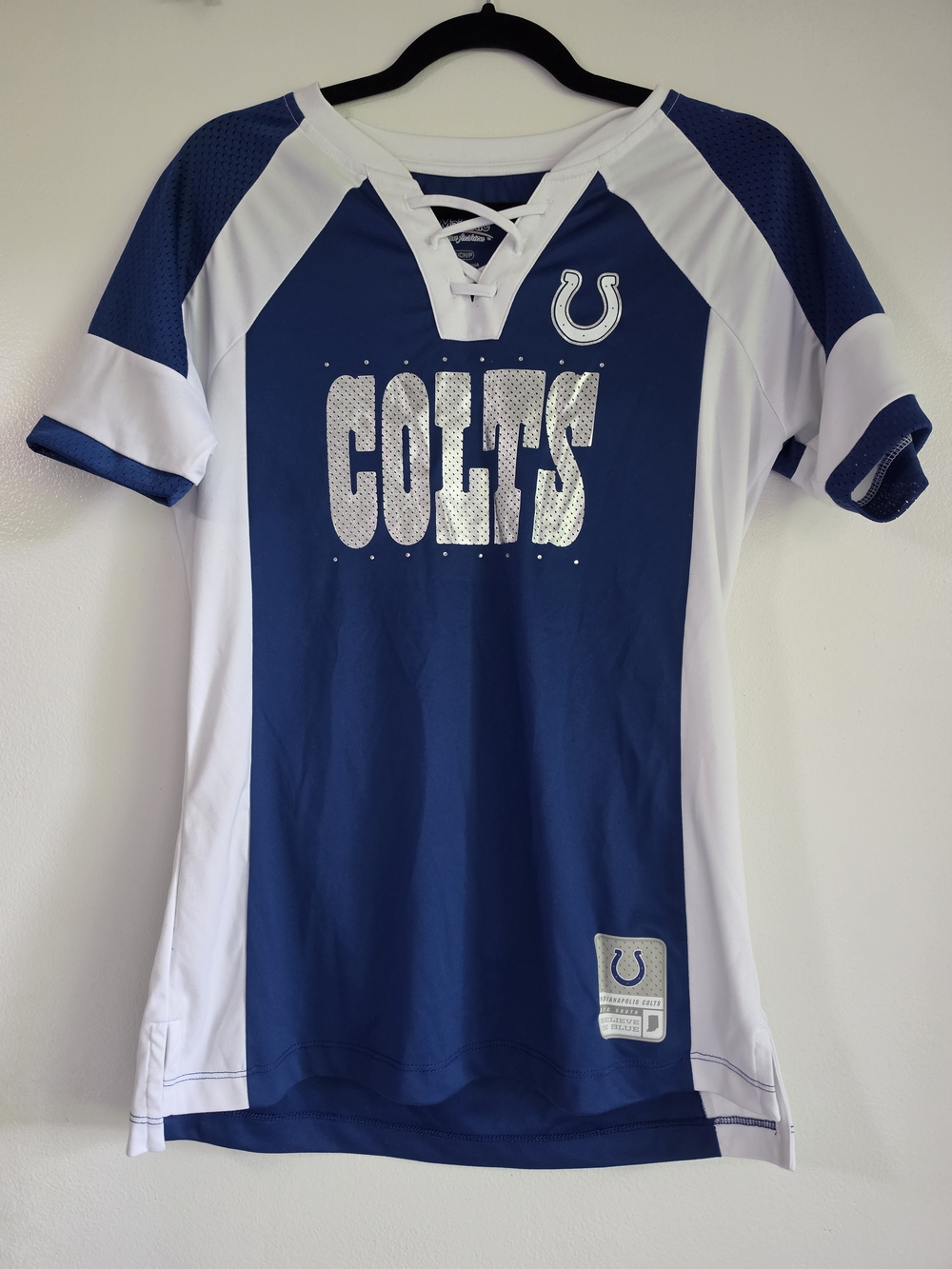 Majestic Kids Indianapolis Colts Navy and White Lace-Up Jersey